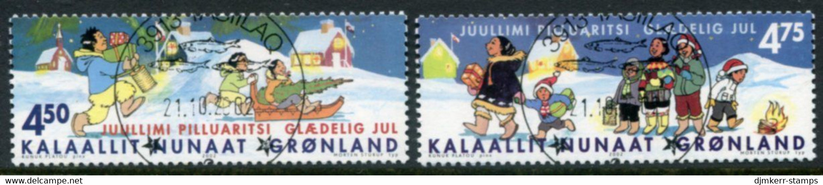 GREENLAND 2002 Christmas Used.  Michel 389-90 - Usados