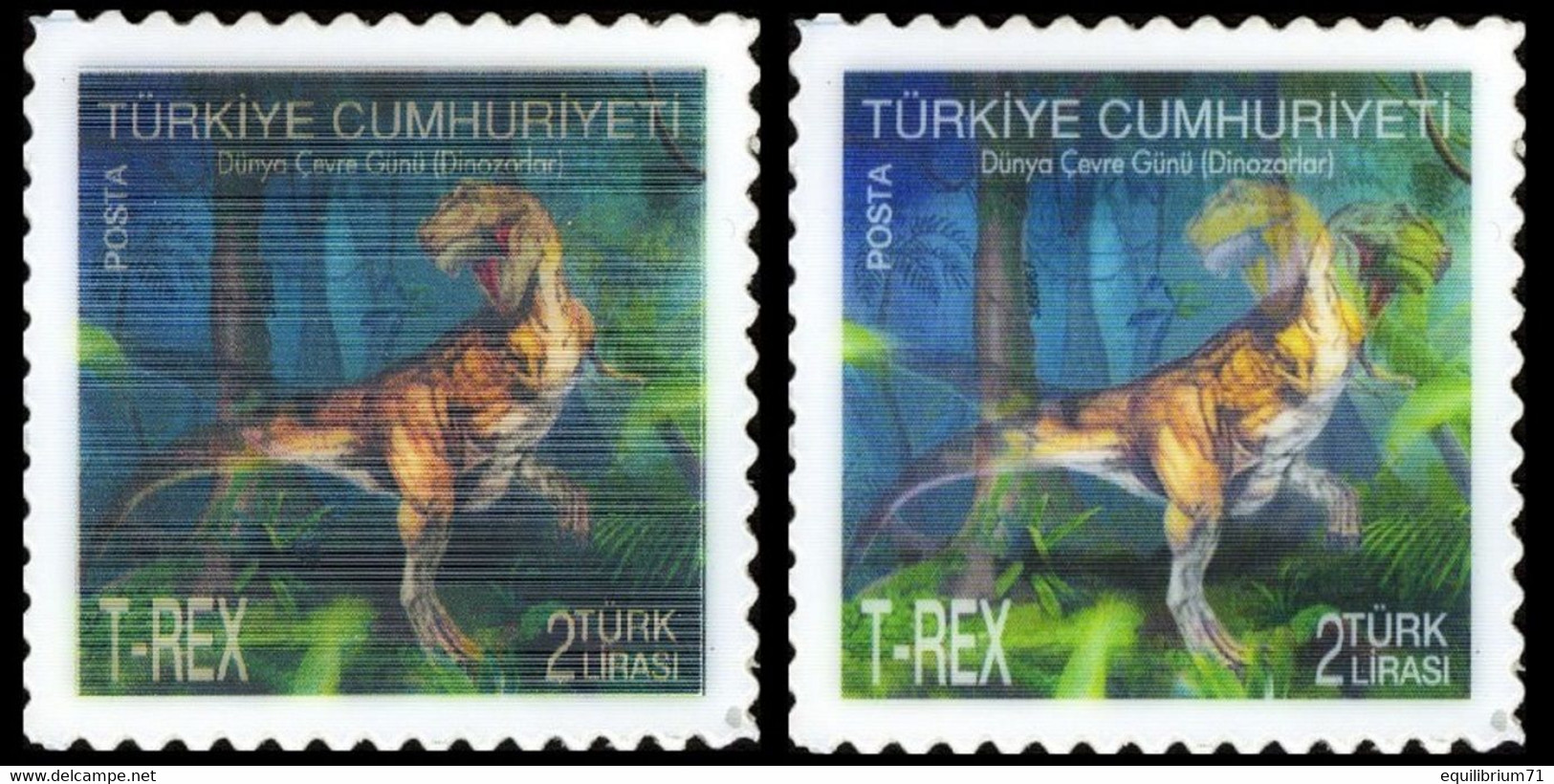 Turquie / Turkije / Türkei / Turkey** - Livret Avec Timbre Holographique  - Dinosaures / Dinosauriërs / Dinosaurier - Hologramme