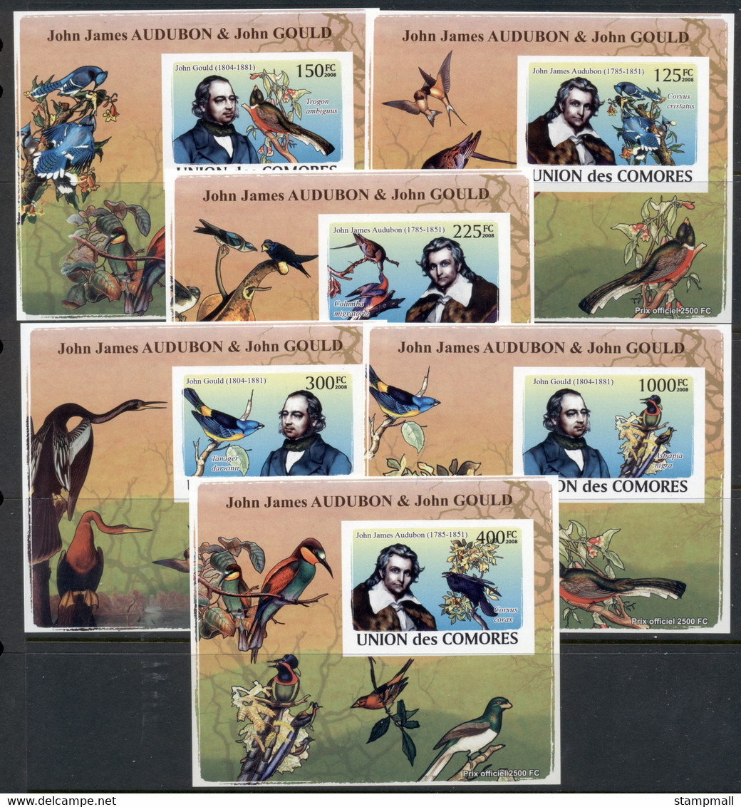 Comoro Is 2008 Audubon & Gould 5x Deluxe MS IMPERF MUH - Comores (1975-...)