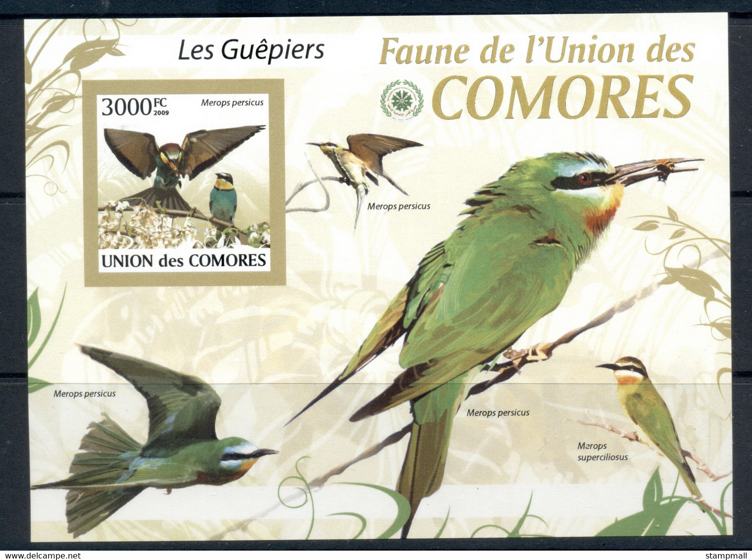 Comoro Is 2009 Birds, Bee Eaters MS IMPERF MUH - Comores (1975-...)