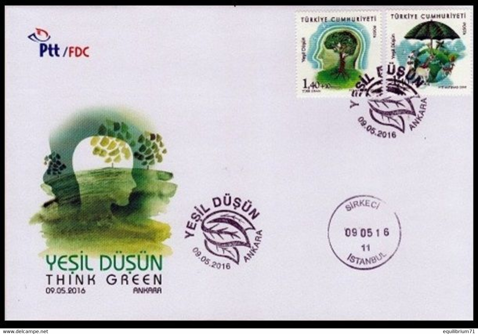 Turquie / Turkije / Türkei / Turkey° - Europa - THINK GREEN - FDC - Used Stamps