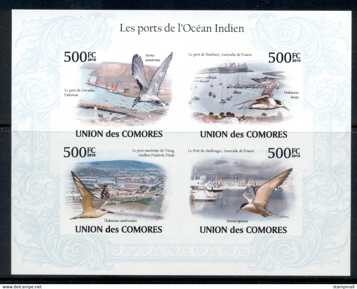 Comoro Is 2009 Indian Ocean Ports, Birds MS IMPERF MUH - Comores (1975-...)