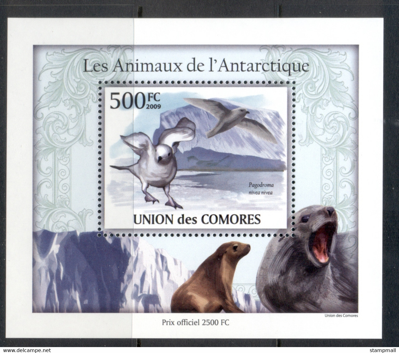 Comoro Is 2010 Animals Of The Antarctic, Bird, Seal Deluxe MS MUH - Comores (1975-...)