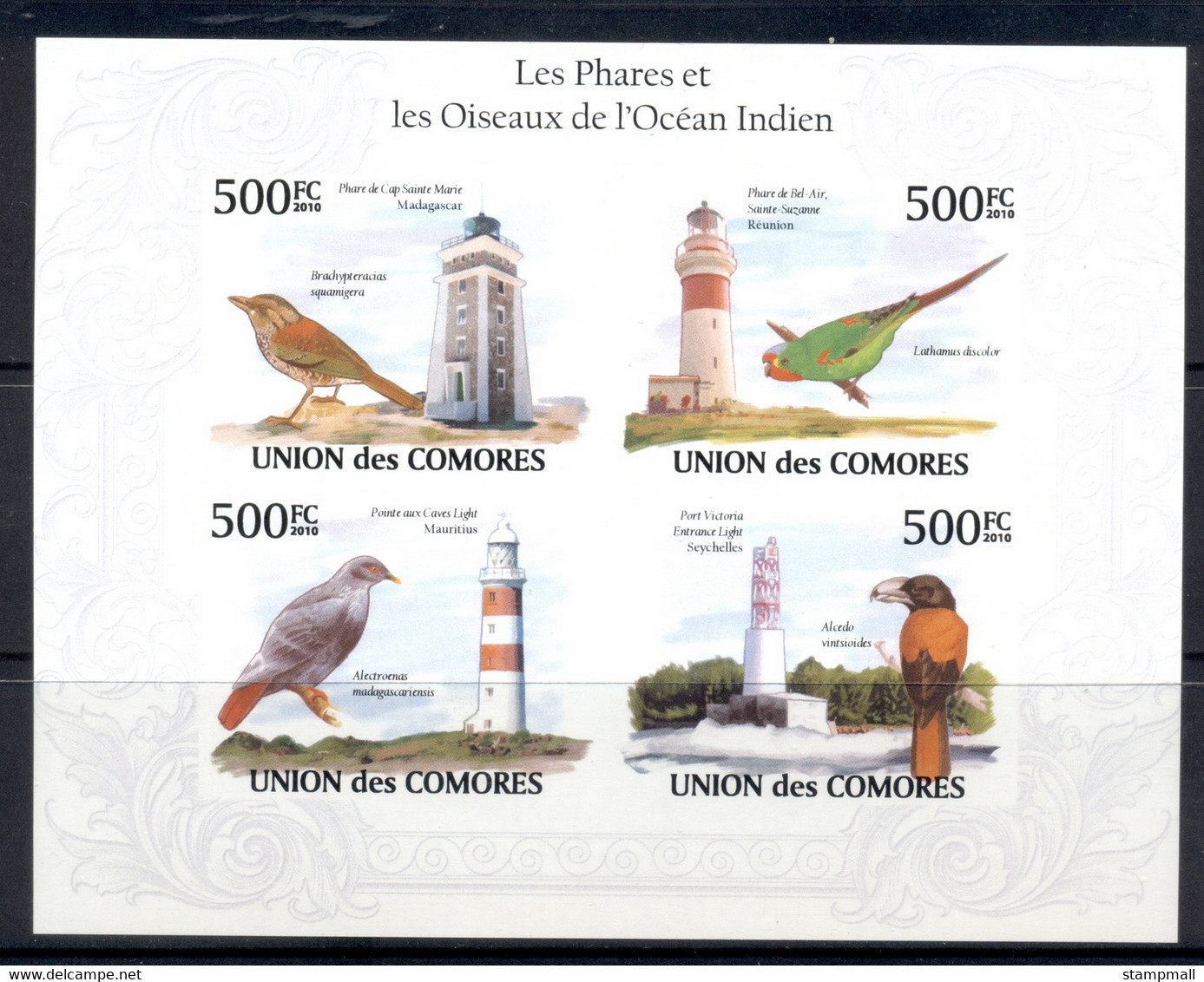 Comoro Is 2010 Lighthouses & Birds Of The Indian Ocean MS IMPERF MUH - Comores (1975-...)