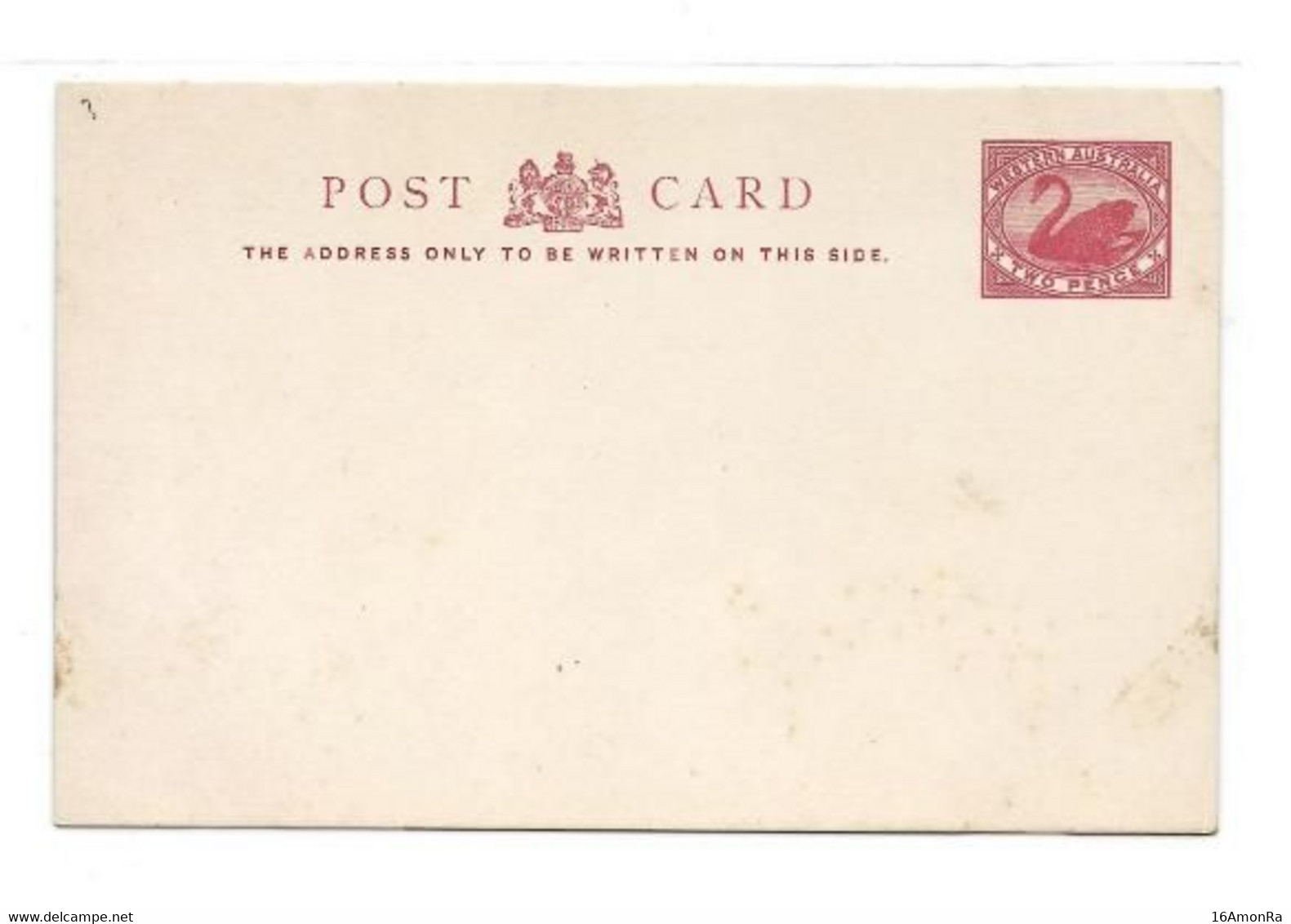 E.P. Postal Stationery Western Australia Card 2p. SWAN CYGNE  Red On Light Cream, Mint  Very Fresh.   Belle Fraîcheur. - Postal Stationery