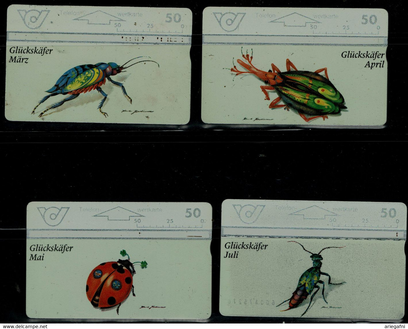 AUSTRIA  1995 PHONECARDS INSECTS SET OF 4 USED VF!! - Other & Unclassified