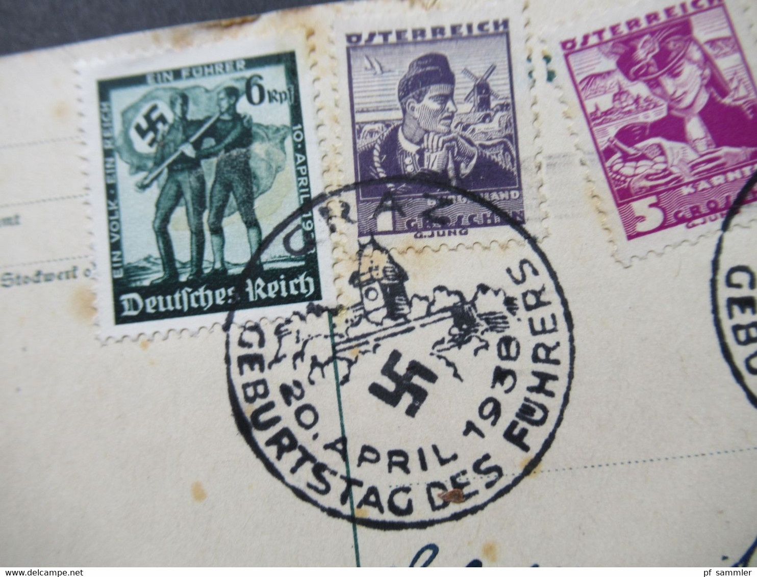 Österreich Ostmark 3.Reich Hindenburg GA MiF Mit Öst. Marken SST Graz 20.4.1938 Geburtstag Des Führers - Covers & Documents