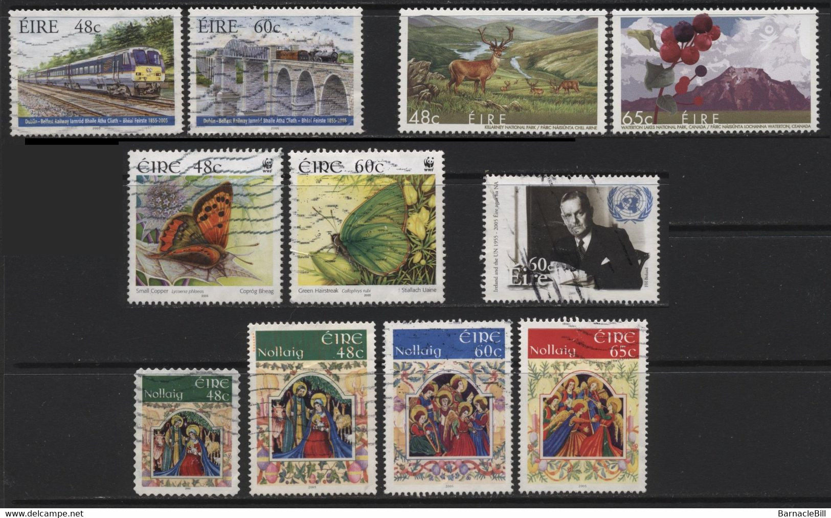 Ireland (56) 2005 Commemoratives. 11 Different Stamps. Mint & Used. Hinged. - Sonstige & Ohne Zuordnung