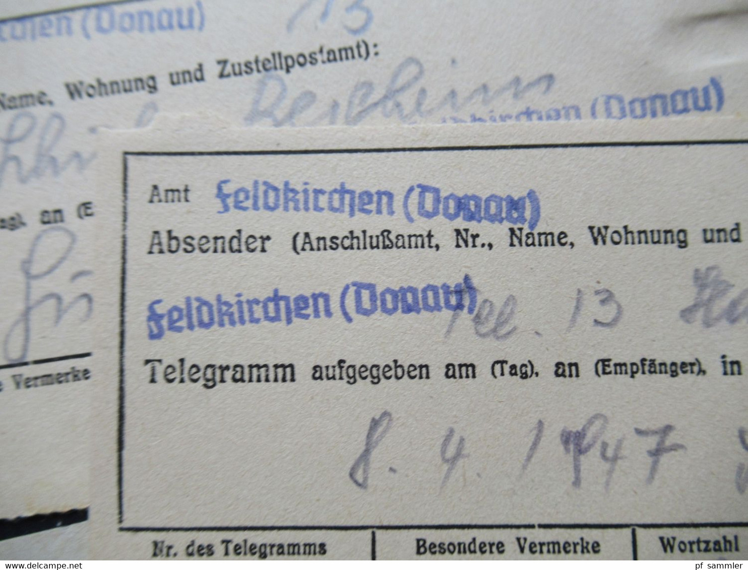 Österreich 1947 Umschlag Fernsprechrechnung mit Inhalt / Quittungen L2 Fernsprechverwaltungsstelle Urfahr / Feldkirchen