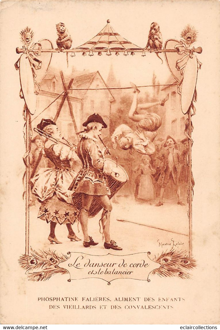 Image; 19x13.  Fable Le Danseur De Corde Et Le Balancier Dessin De M.  Leloir  (voir Scan) - Autres & Non Classés