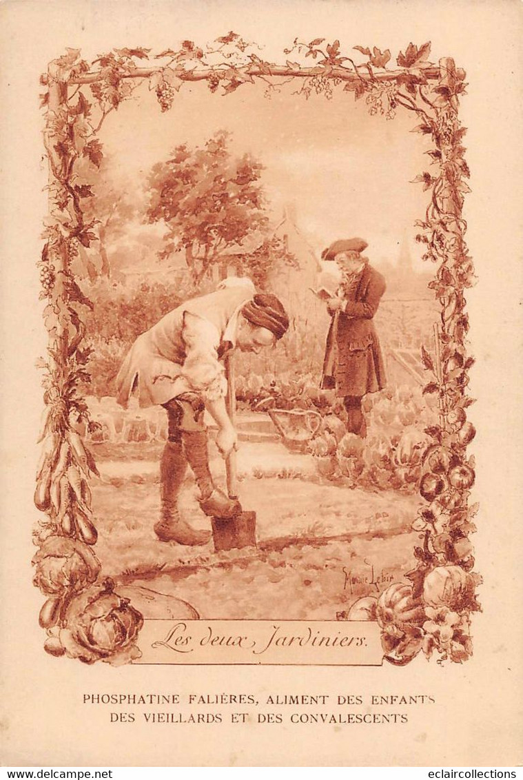 Image; 19x13.  Fable Florian  Les Deux Jardiniers   De M. Leloir  (voir Scan) - Sonstige & Ohne Zuordnung