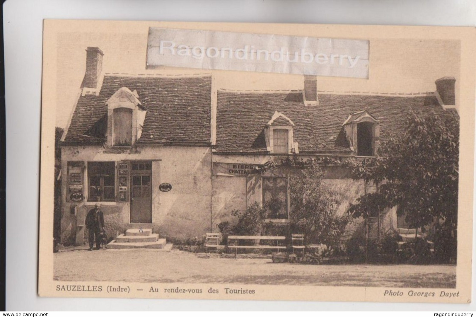 CPA  - 36 - SAUZELLES (Indre, 250 Hab) - CAFE "Au Rendez-vous Des Touristes" Bières CRILLON Et De CHATEAUDUN - RARE - - Other & Unclassified