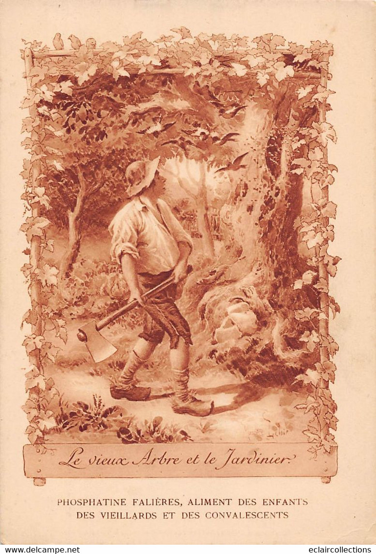 Image; 19x13.  Fable Florian  Le Vieux Arbres Et Le Jardinier    Dessin De M. Leloir  (voir Scan) - Autres & Non Classés