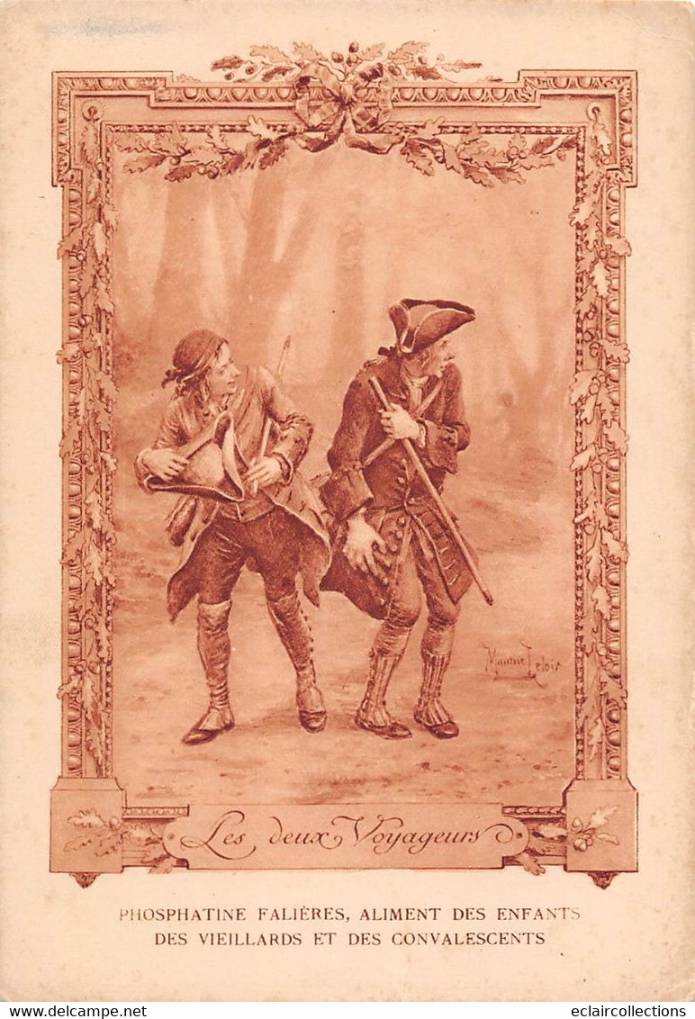 Image; 19x13.  Fable De Florian  Les Deux Voyageurs     Dessin De M. Leloir  (voir Scan) - Other & Unclassified