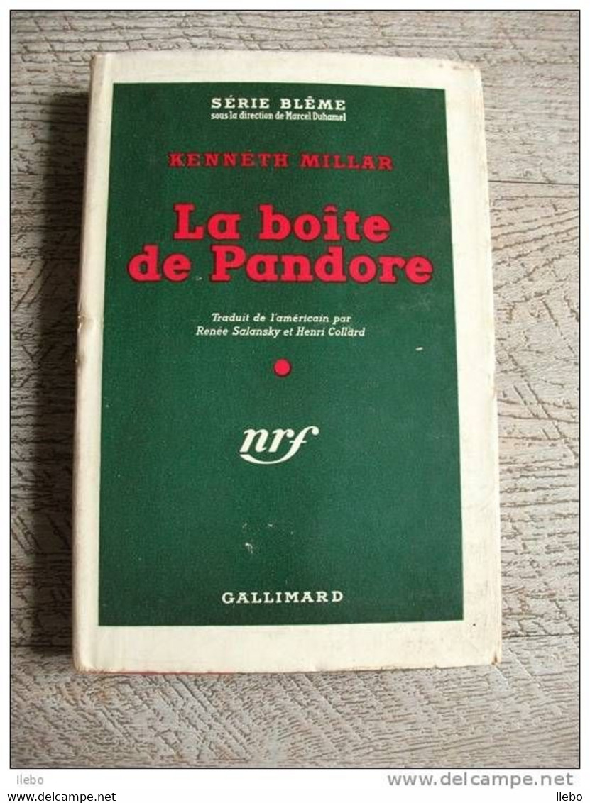 Boite De Pandore Kenneth Millar Série Blême  Jaquette Policier 1950 TBE - Série Blême