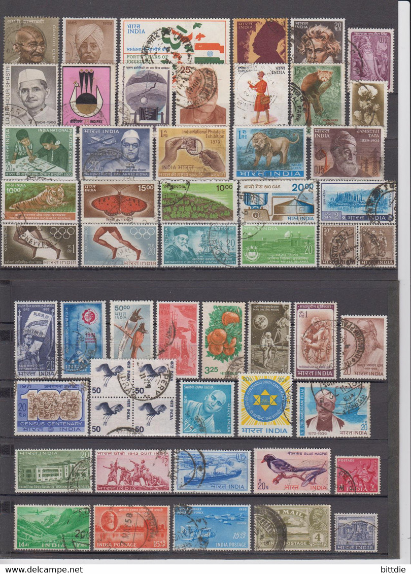 Indien-Lot 5 , Gestempelt / O  (7712) - Collections, Lots & Series