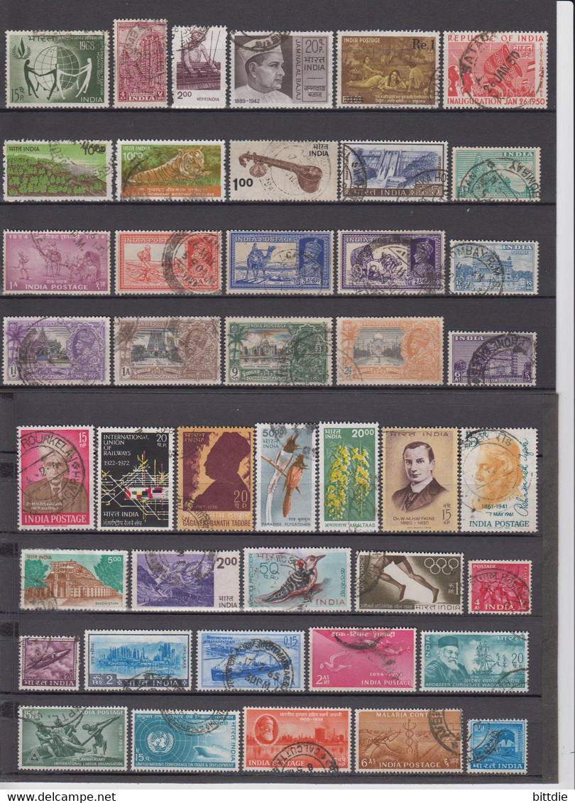 Indien-Lot 6 , Gestempelt / O  (7713) - Collections, Lots & Series