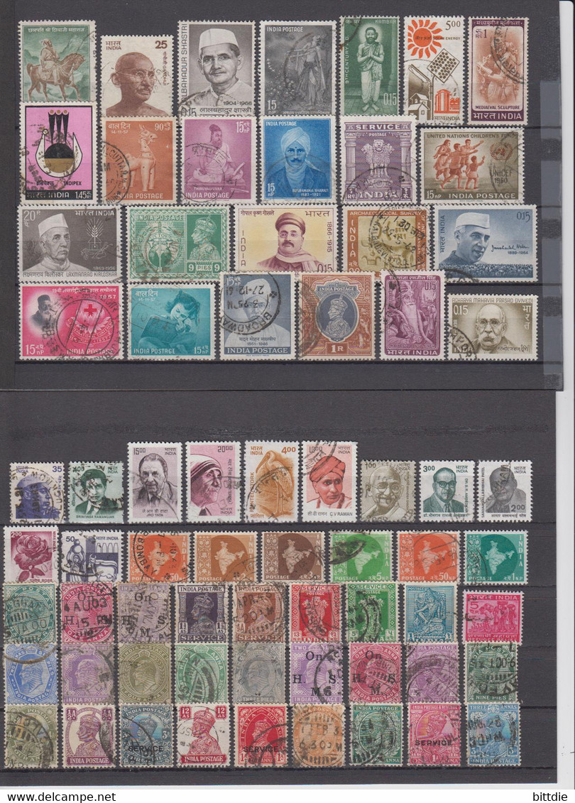 Indien-Lot 6 , Gestempelt / O  (7713) - Collections, Lots & Series