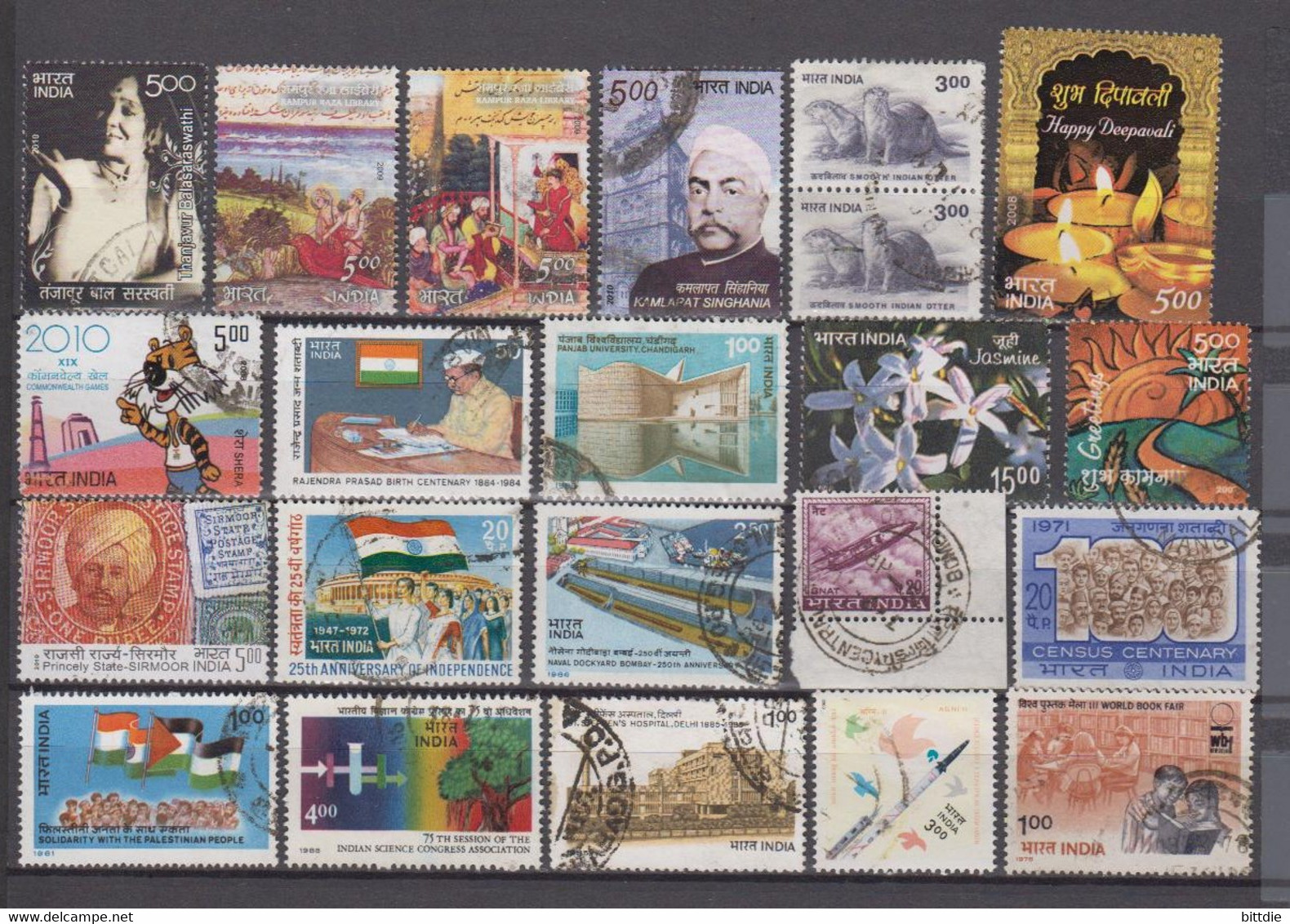 Indien-Lot 6 , Gestempelt / O  (7713) - Collections, Lots & Series