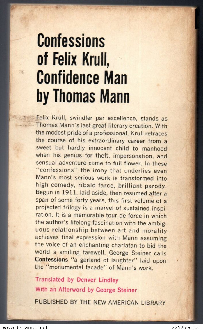 Confessions Of Felix Krull Confidence Man By Thomas Mann - Culture