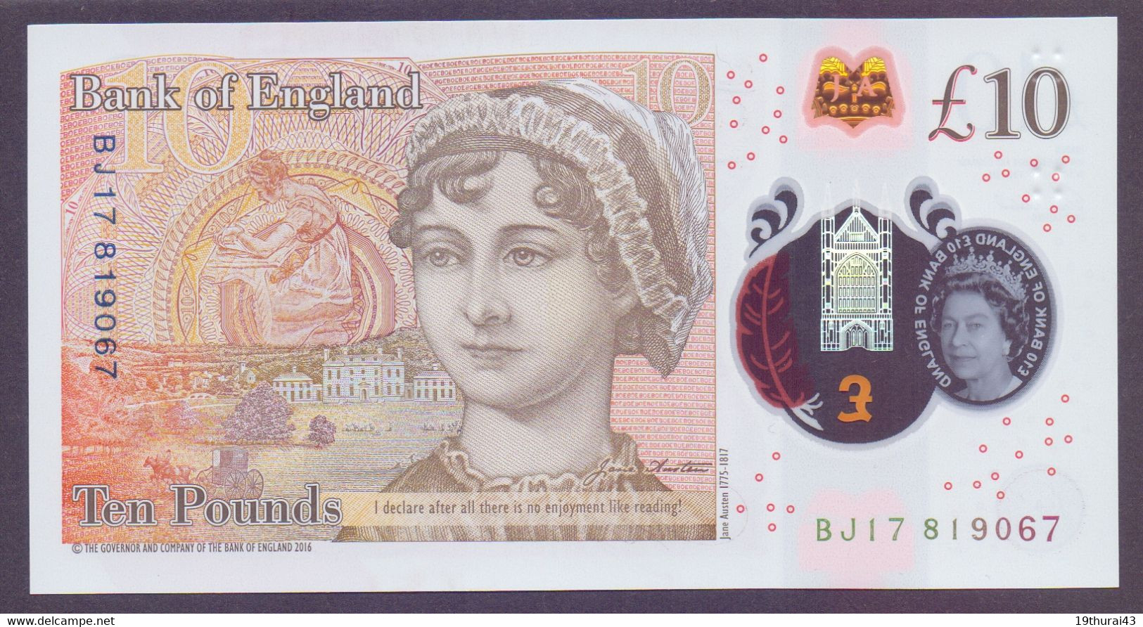 Grossbrittanien, 10 Pounds, Plasti-Banknote, Unc. - 10 Pounds