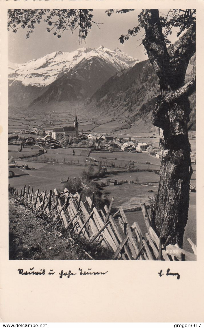 7982) RAURIS - Kirche Häuser Von Zaun Auf Felder Gesehen ALT !! 05.08.1955 - Rauris