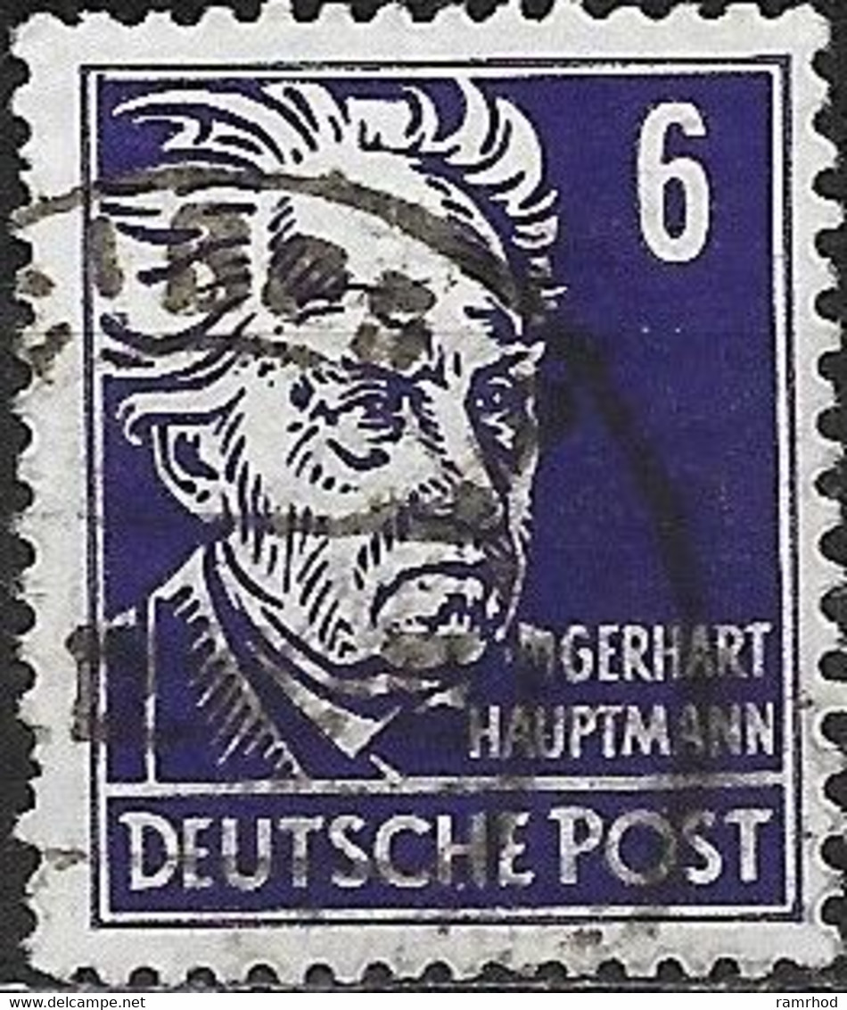 GERMANY 1948 Politicians, Artists And Scientists - 6pf - Gerhart Hauptmann FU - Afgestempeld