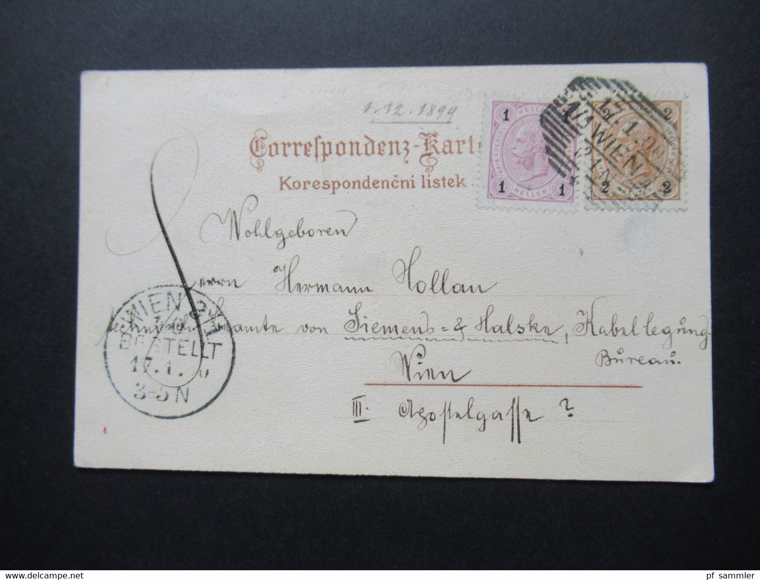 Österreich Tschechien 1900 AK Mehrbildkarte Gruss Aus Prachatitz Stempel Wien Bestellt Heller / Kreuzer Mischfrankatur!! - Brieven En Documenten