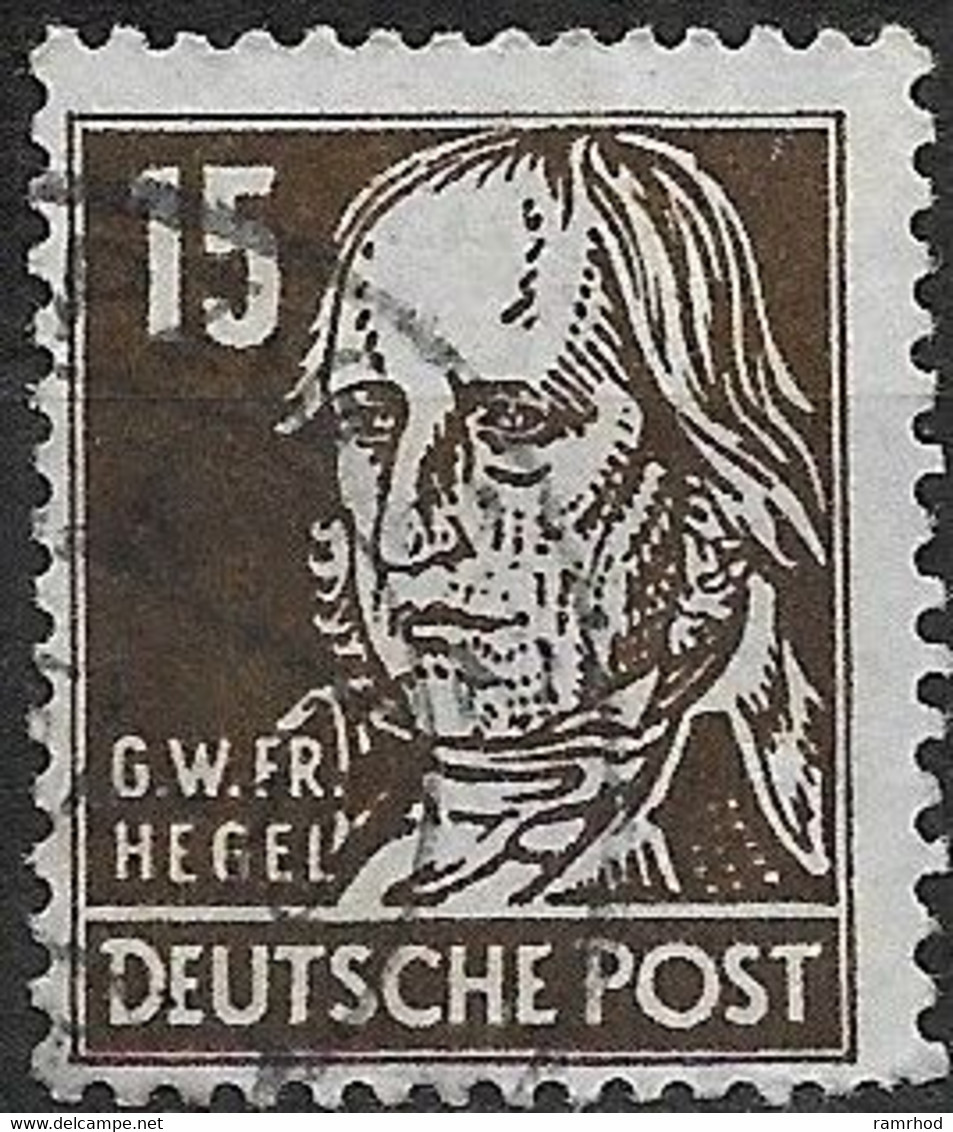 GERMANY 1948 Politicians, Artists And Scientists - 15pf - G. F. W. Hegel FU - Used