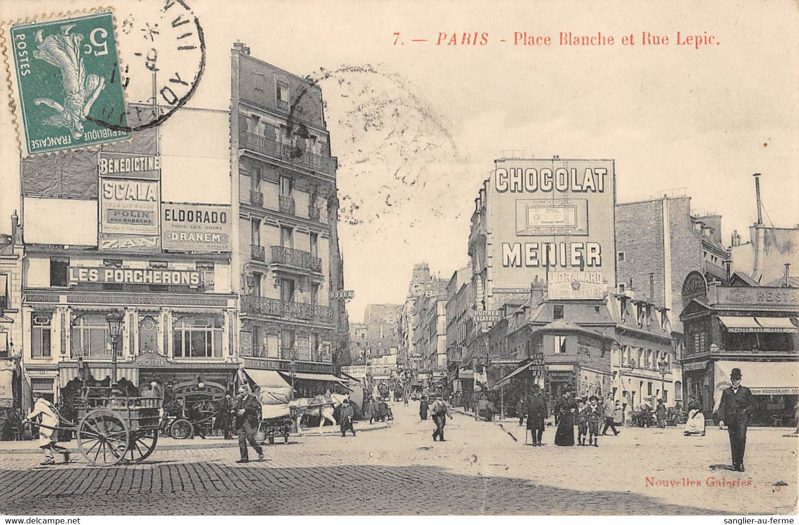 CPA 75 PARIS XVIIIe PARIS PLACE BLANCHE ET RUE LEPIC - Distretto: 18
