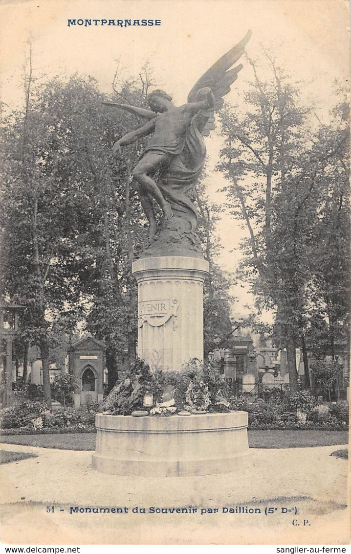 CPA 75 PARIS XIVe PARIS MONTPARNASSE MONUMENT DU SOUVENIR PAR DAILLION - Paris (14)