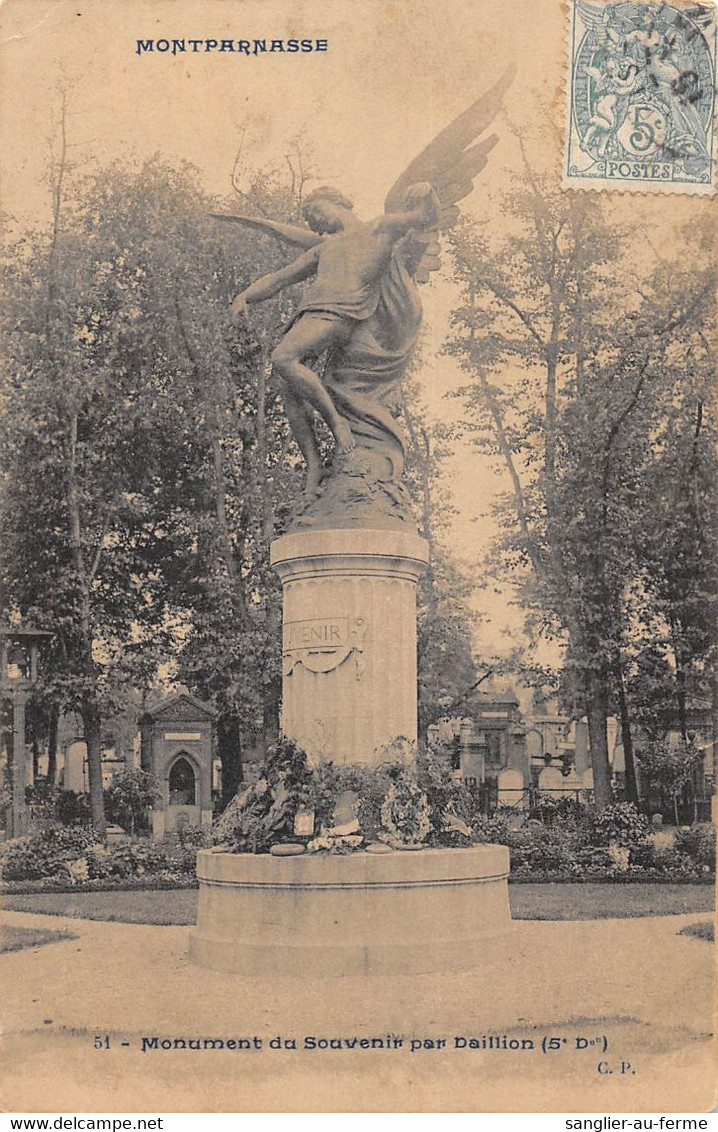 CPA 75 PARIS XIVe PARIS MONTPARNASSE MONUMENT DU SOUVENIR PAR DAILLION - Paris (14)