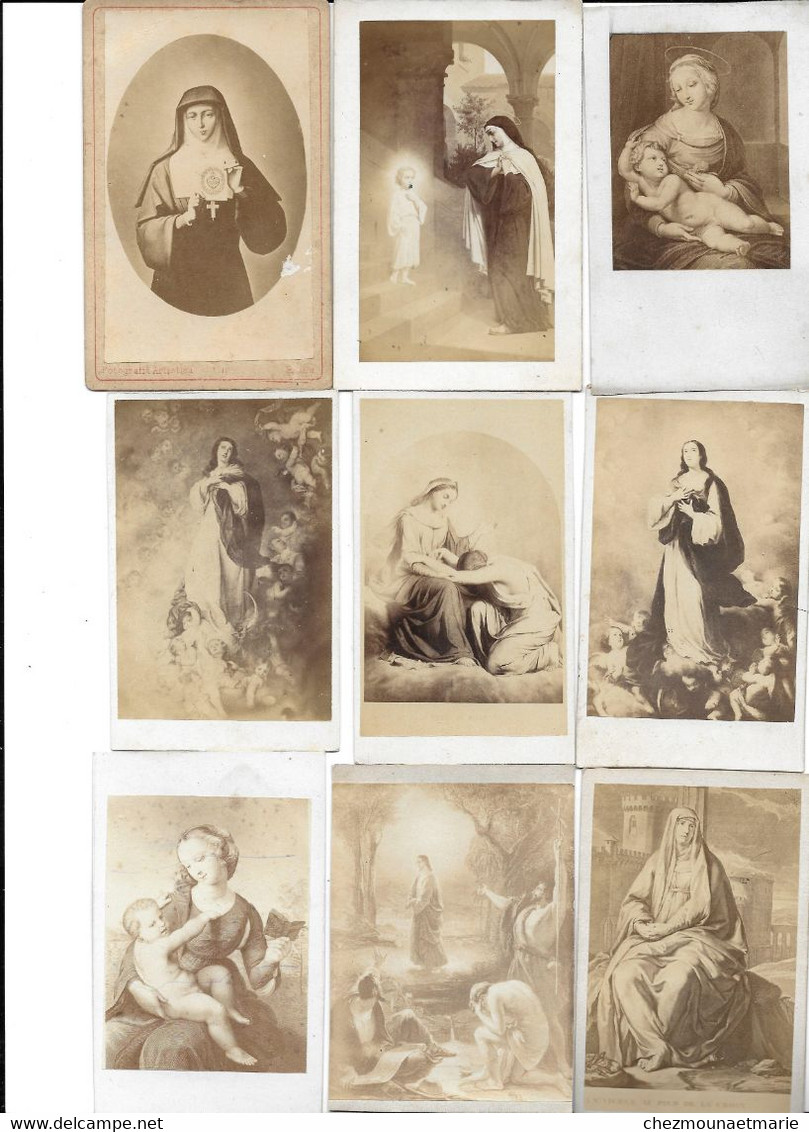 RELIGION - ILLUSTRATIONS VIERGE MARIE JESUS ET SAINTE - LOT DE 9 CDV DONT CORDES PARIS - Old (before 1900)