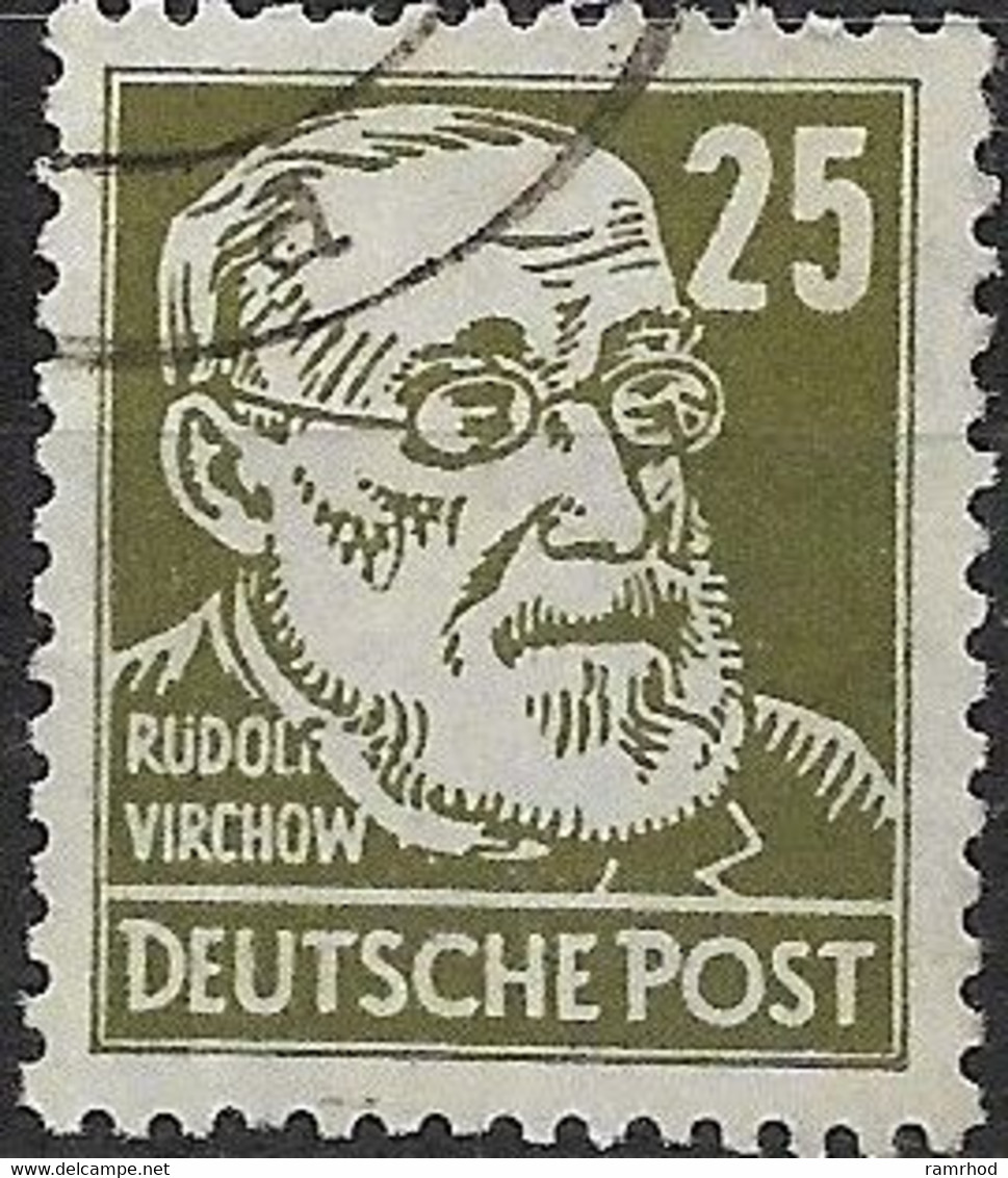 GERMANY 1948 Politicians, Artists And Scientists - 25pf - Rudolf Virchow FU - Gebraucht