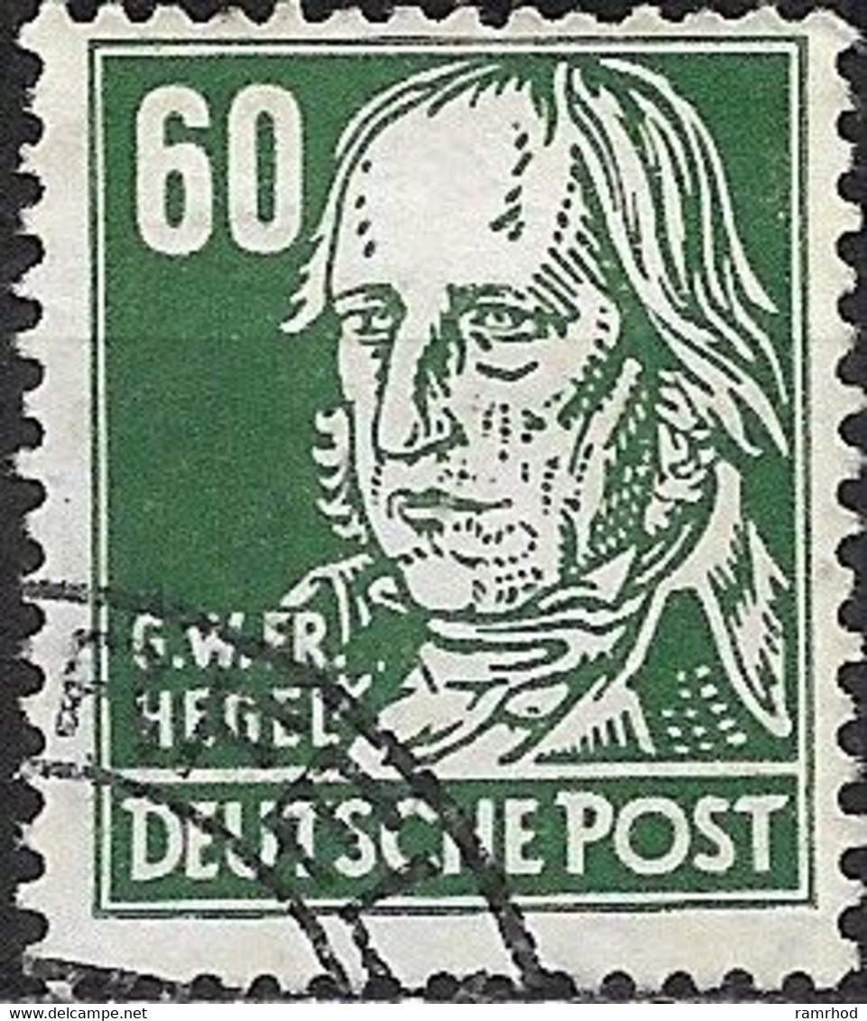 GERMANY 1948 Politicians, Artists And Scientists - 60pf - G. F. W. Hegel; FU - Oblitérés