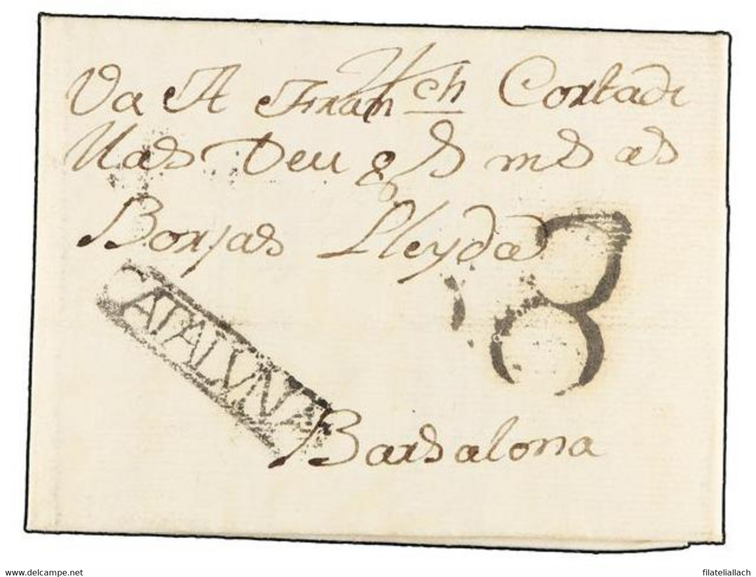 SPAIN: PREPHILATELIC MARKS  DP05 CATALUÑA - ...-1850 Prefilatelia