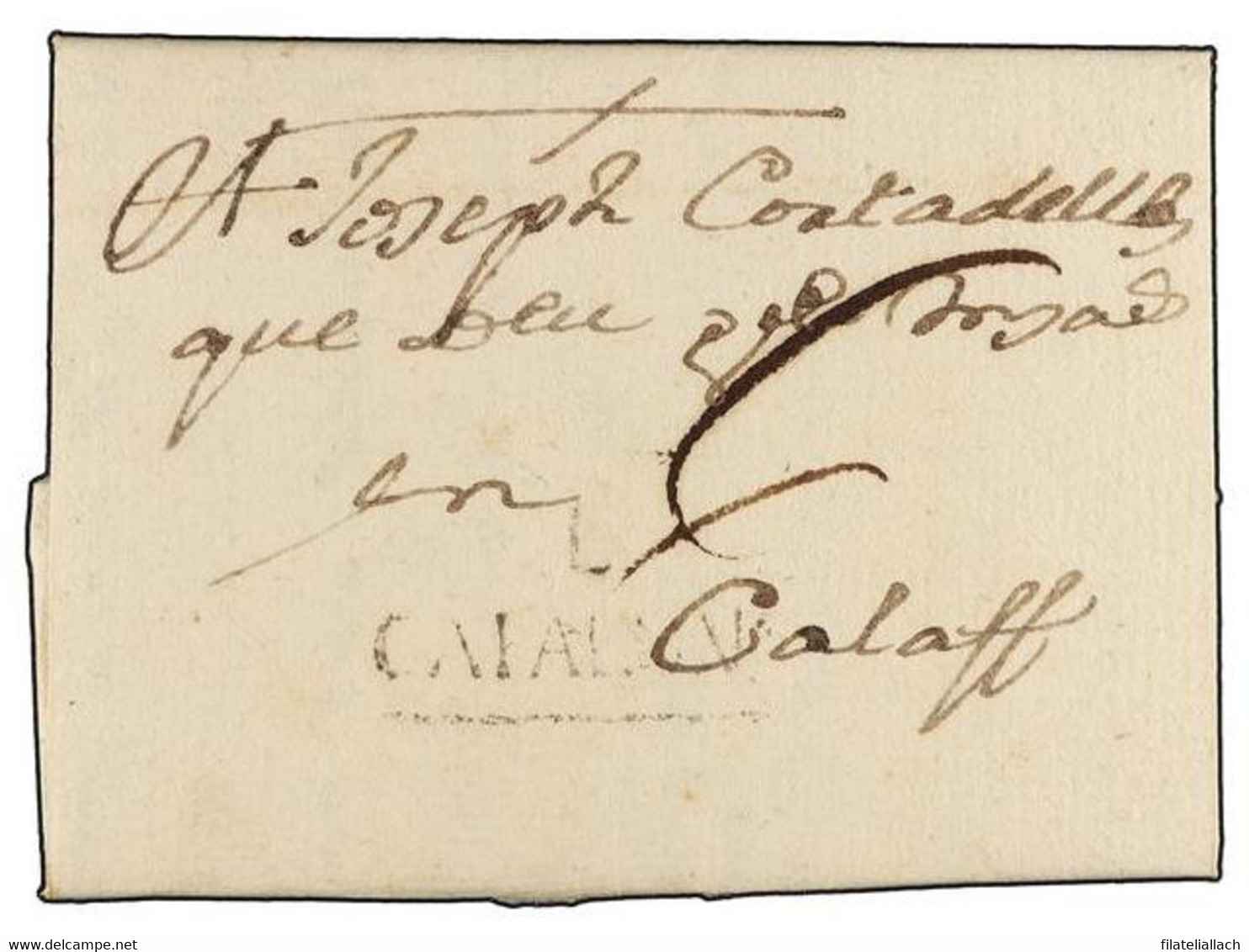 SPAIN: PREPHILATELIC MARKS  DP05 CATALUÑA - ...-1850 Prefilatelia