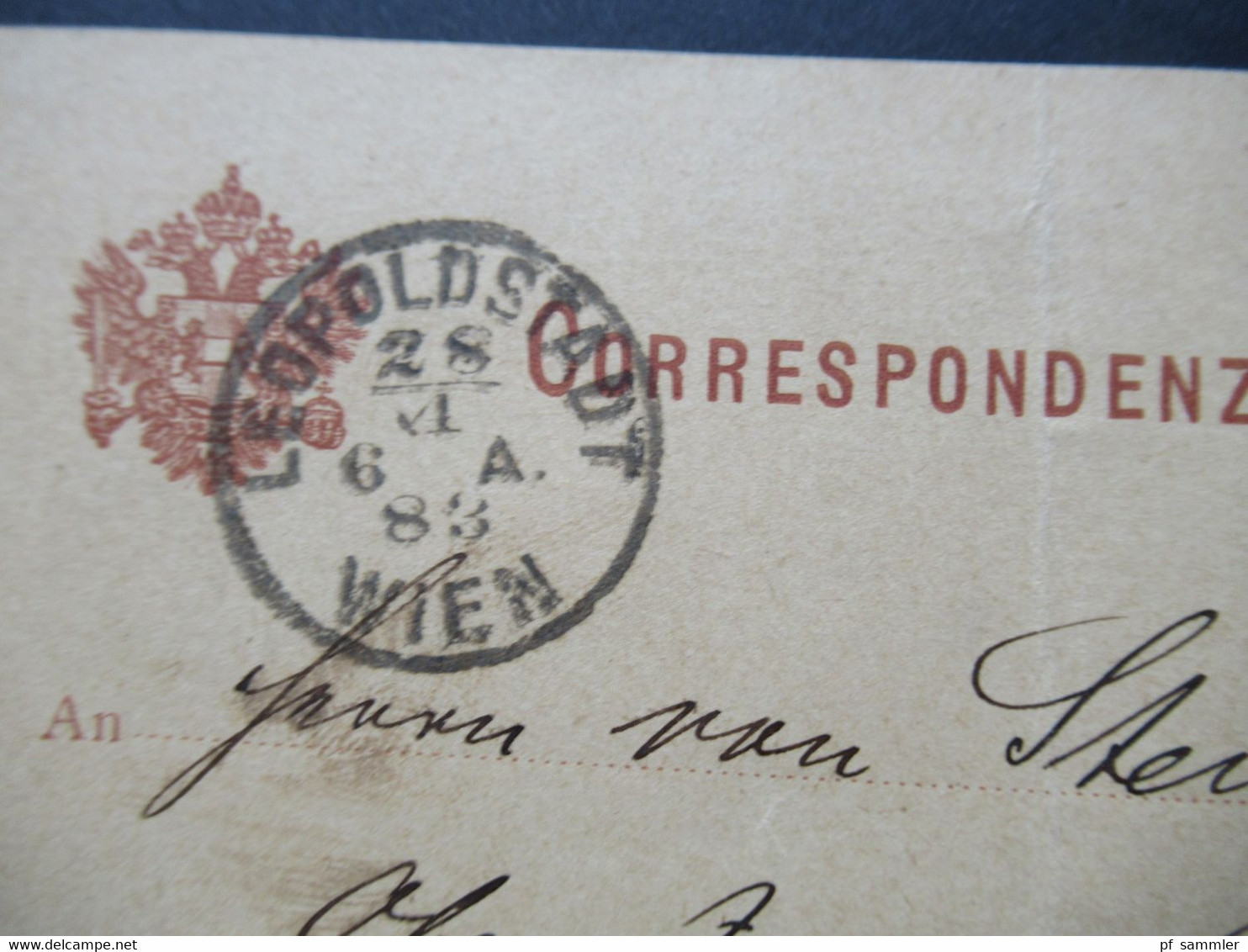 Österreich 1883 Ganzsache Correspondenz Karte Mariahilf Wien Stempel Gesellschaft Für Vervielfälltigende Kunst - Brieven En Documenten