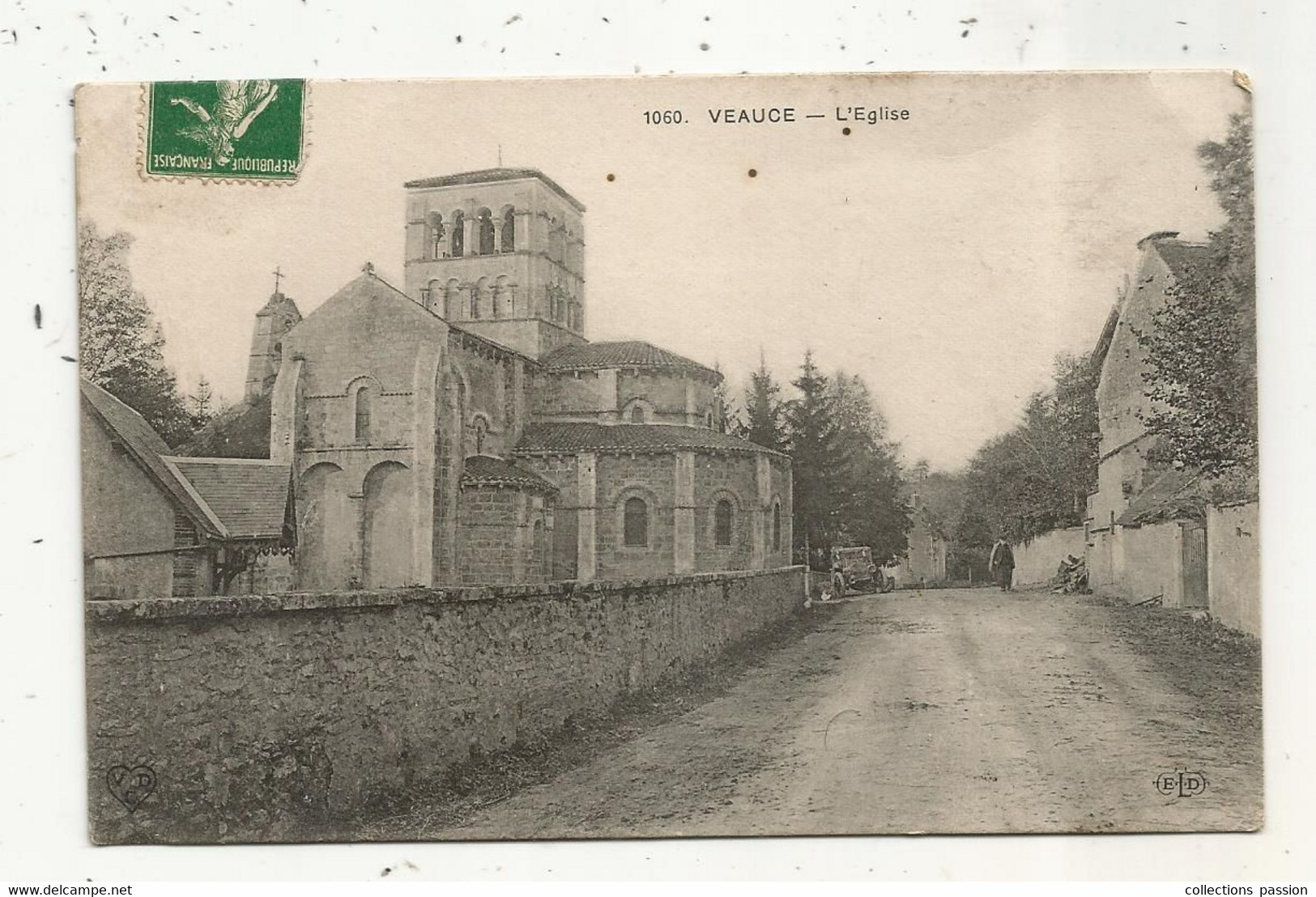 Cp, 03 , VEAUCE , L'église ,  Voyagée 1912 - Autres & Non Classés