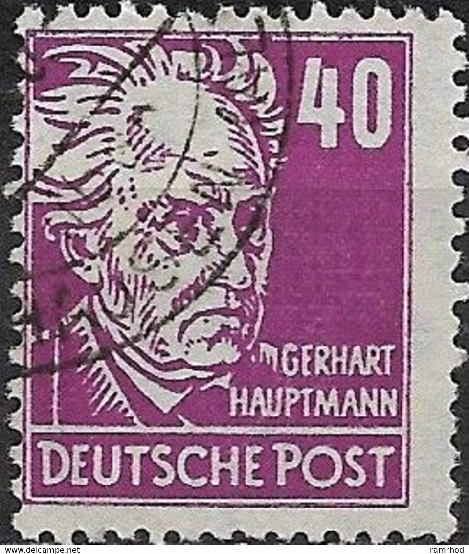 GERMANY 1948 Politicians, Artists And Scientists - 40pf - Gerhart Hauptmann FU - Usati