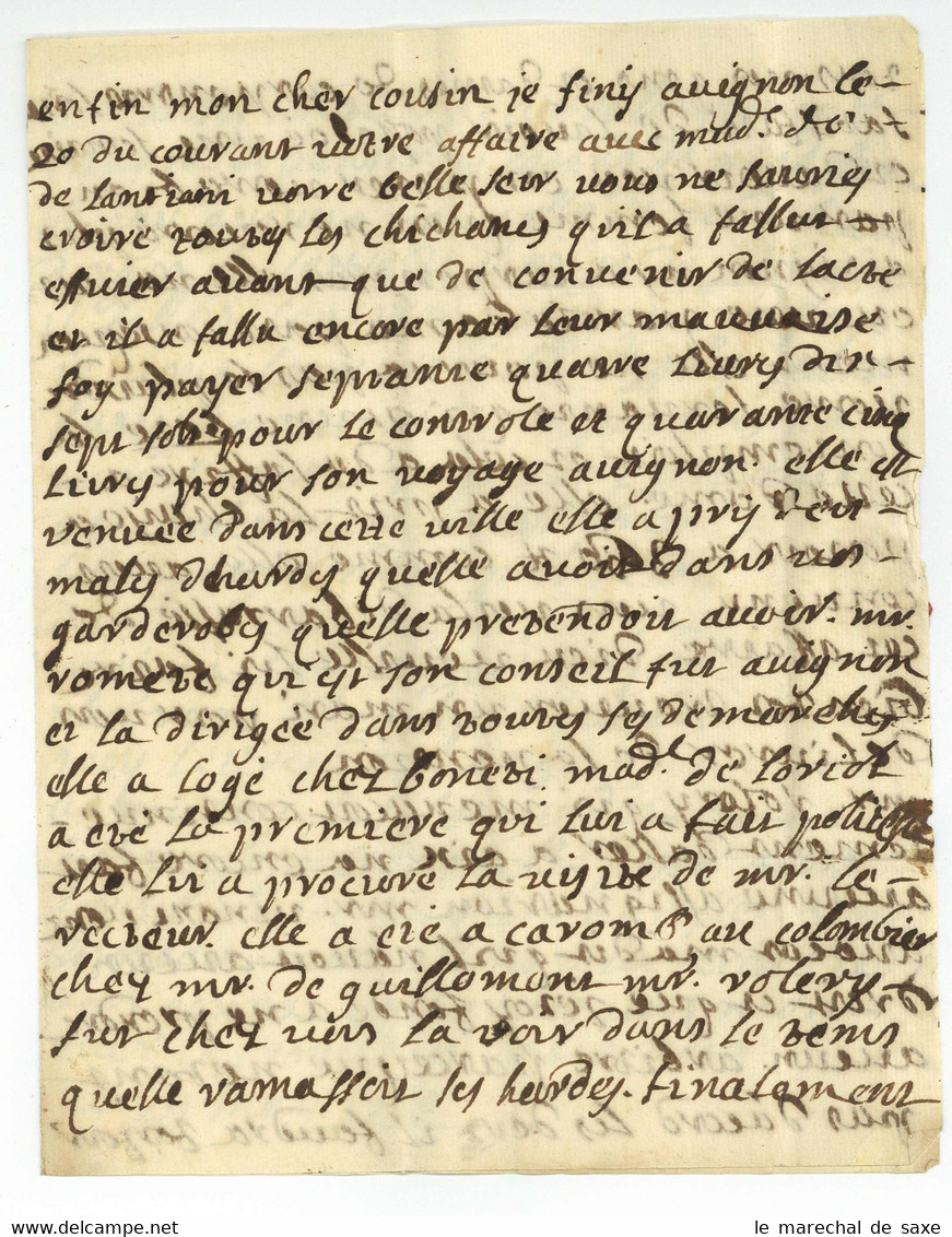 Guerre De Sept Ans 1760 D'Avignon (m) Au Chevalier De Lantiany à L'armee De Broglie En Allemagne Belsunce - Sellos De La Armada (antes De 1900)