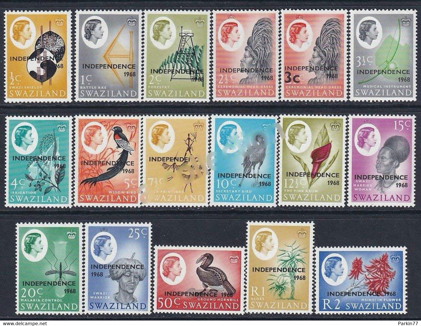 Swaziland 1968 Standard Série Faune Moustique Oiseaux Ethnos Tourisme Surimpression * * - Swaziland (...-1967)