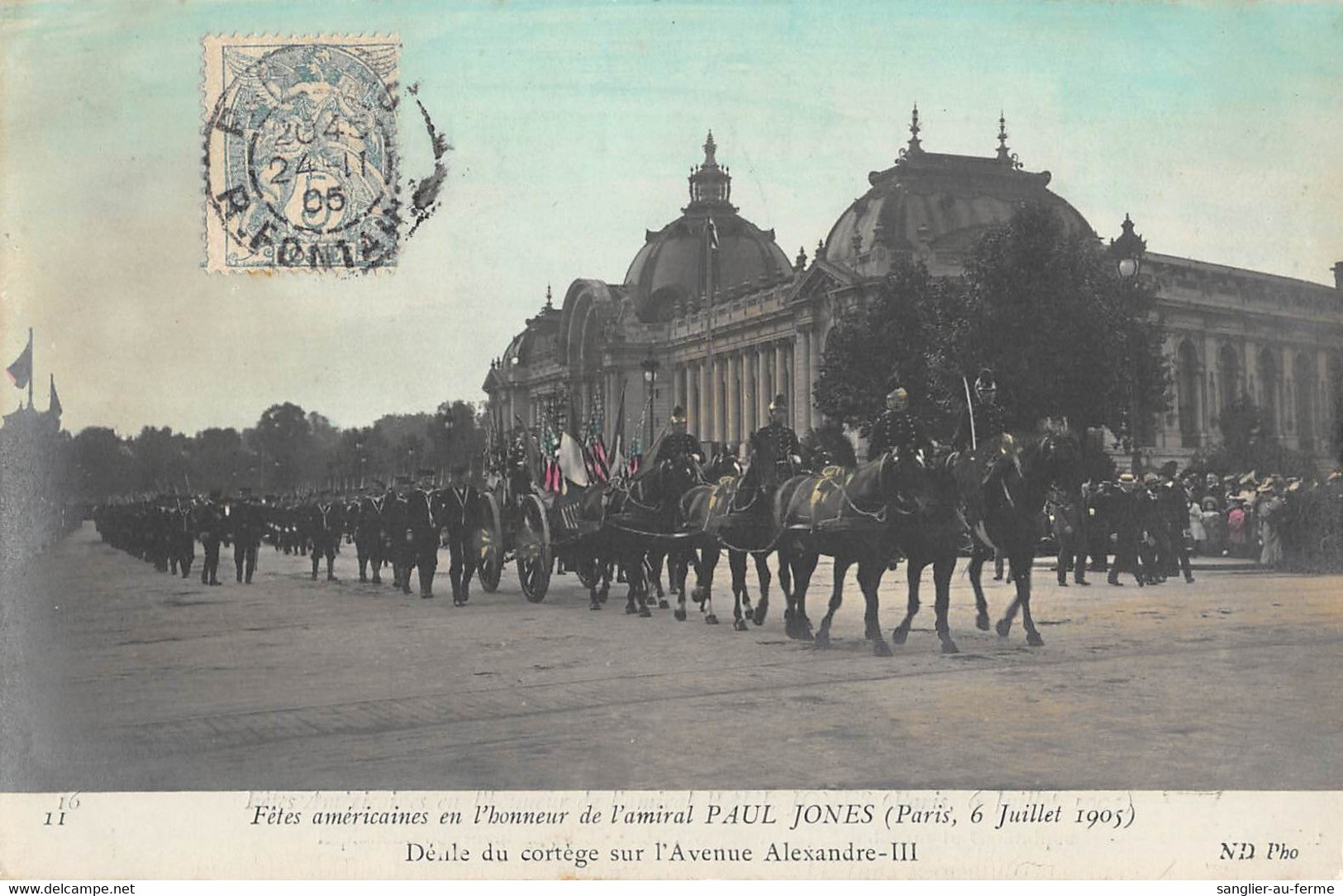 CPA 75 PARIS FETES AMERICAINES EN L'HONNEUR DE L'AMIRAL PAUL JONES DEFILE DU CORTEGE SUR L'AVENUE ALEXANDRE III - Sonstige & Ohne Zuordnung