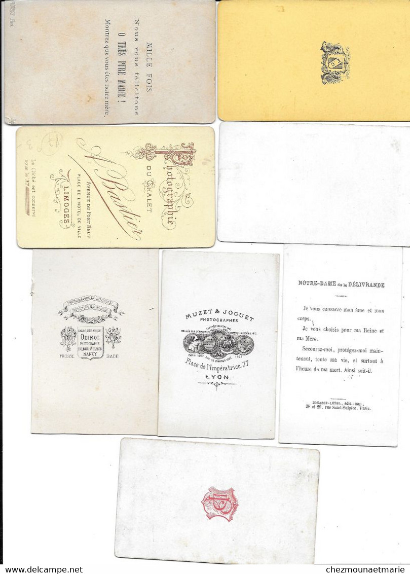 RELIGION - EDIFICES RELIGIEUX STATUE - LOT DE 8 CDV DONT LIMOGES NOTRE DAME DE LA DELIVRANDE LYON NANCY ISERE - Oud (voor 1900)