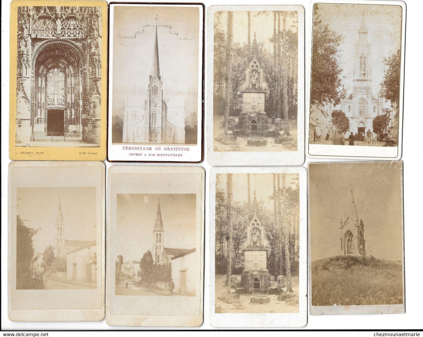 RELIGION - EDIFICES RELIGIEUX - LOT DE 8 CDV DONT REIMS ALBI - Oud (voor 1900)