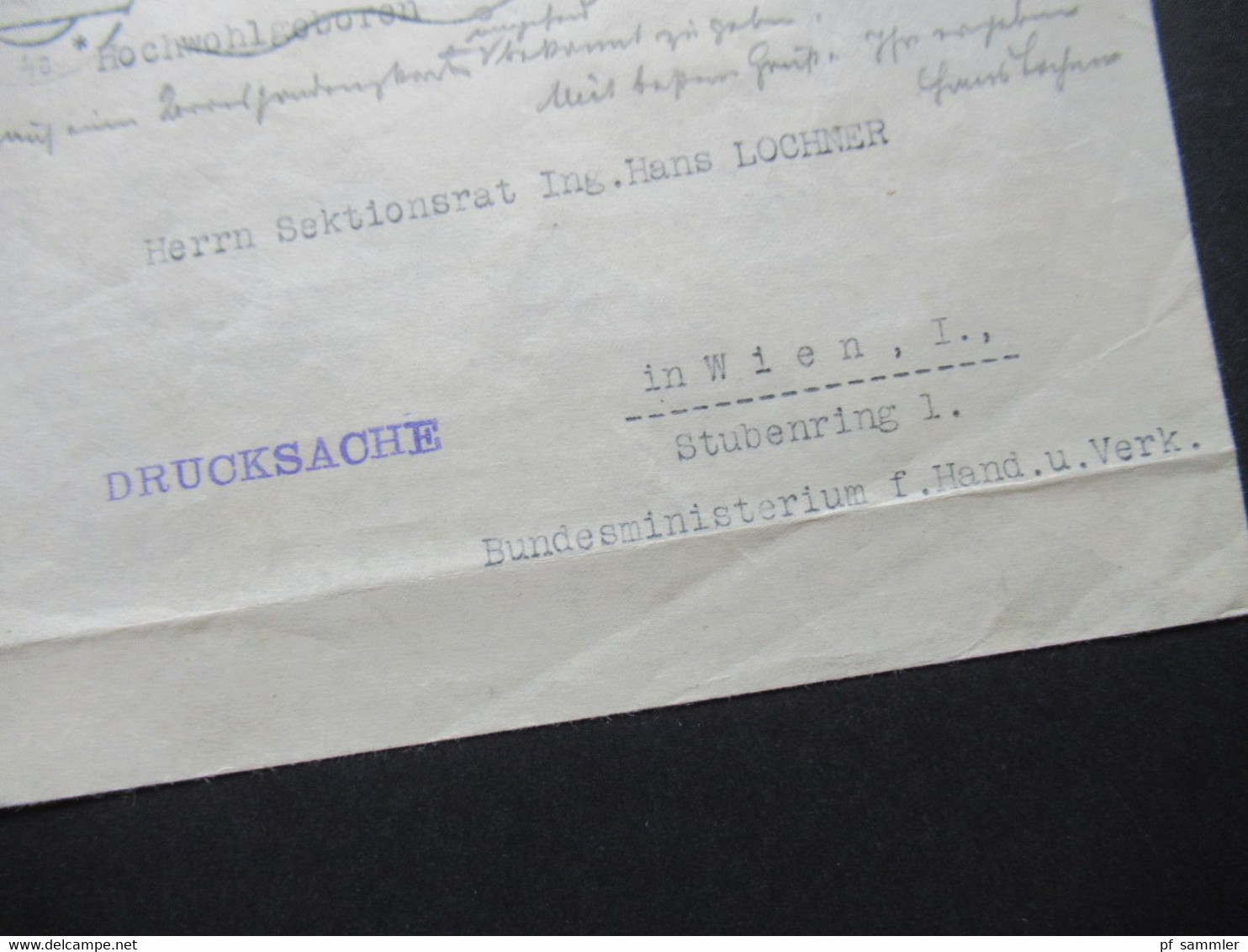 Österreich 1925 Drucksache Der Techn. Gewerbl. Bundeslehranstalt In Wien I Umschlag Rückseitig Als Brief Beschrieben - Covers & Documents