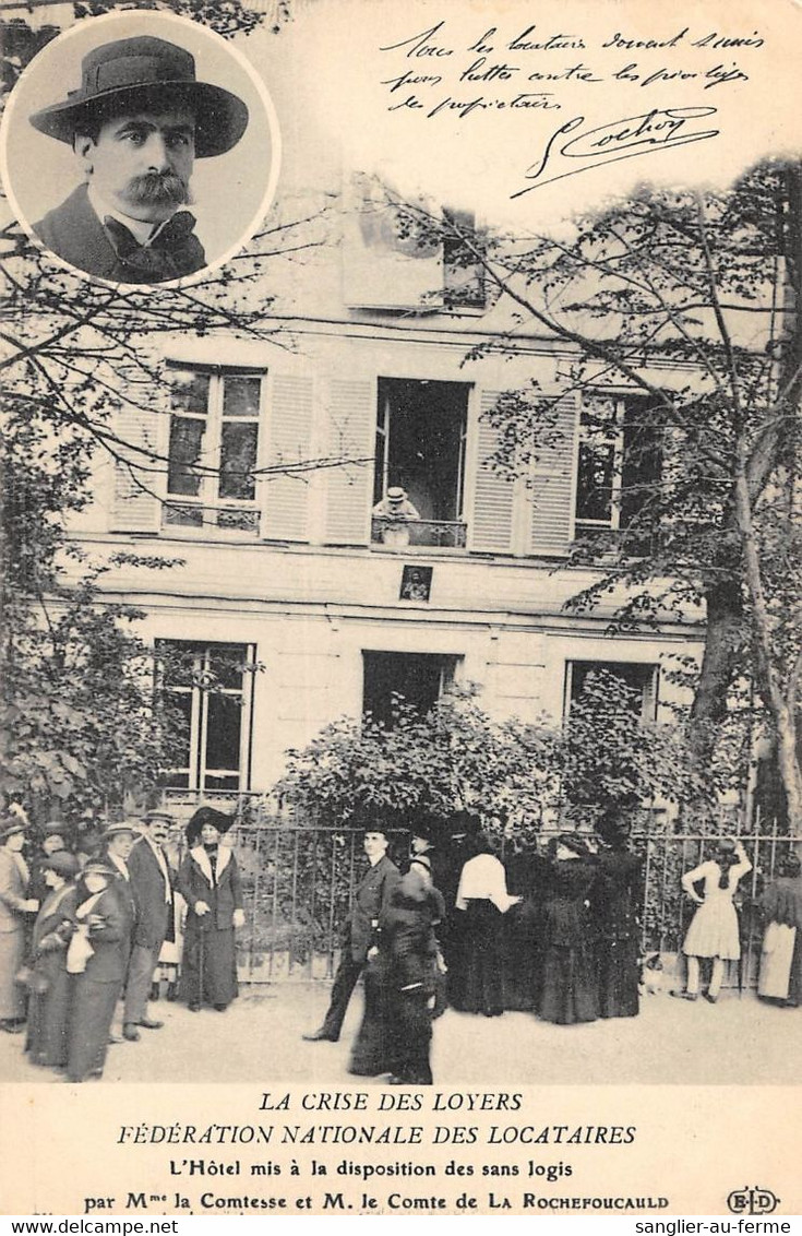 CPA 75 PARIS LA CRISE DES LOYERS FEDERATION NATIONALE DES LOCATAIRES L'HOTEL MIS A DISPOSITION DES SANS LOGIS - Sonstige & Ohne Zuordnung