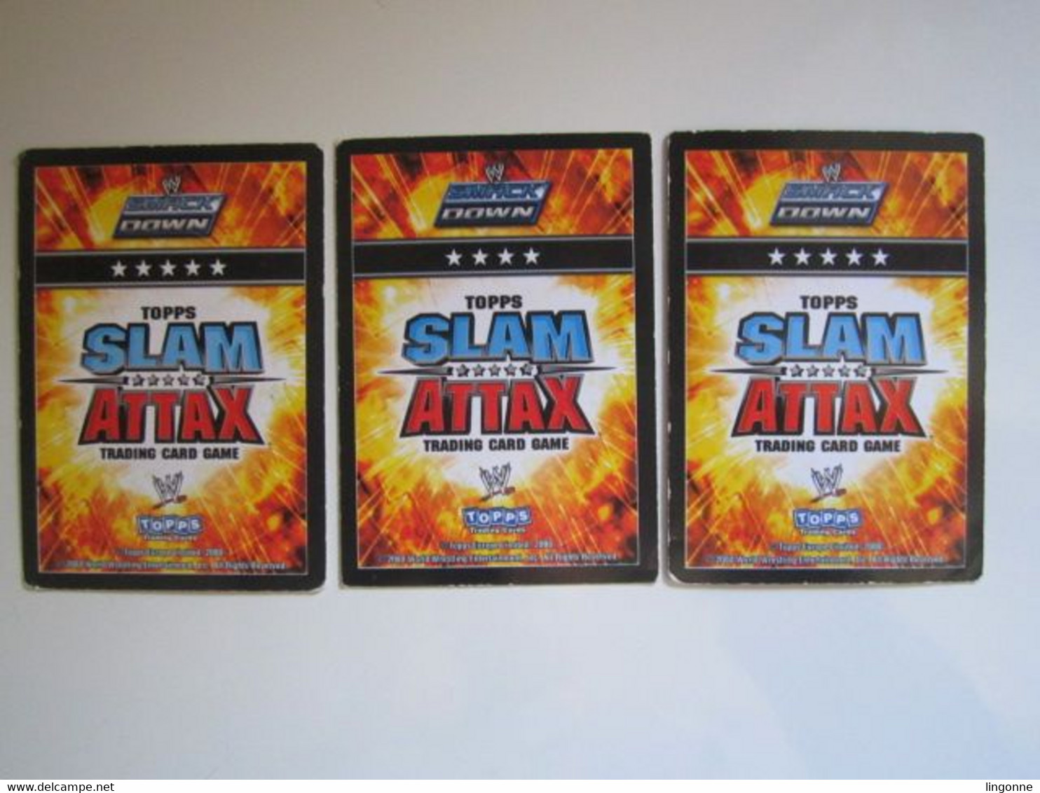 3 Cartes De Catch TOPPS SLAM ATTAX Trading Card Game CHAMPION - FINISHING MOVE - Tarjetas