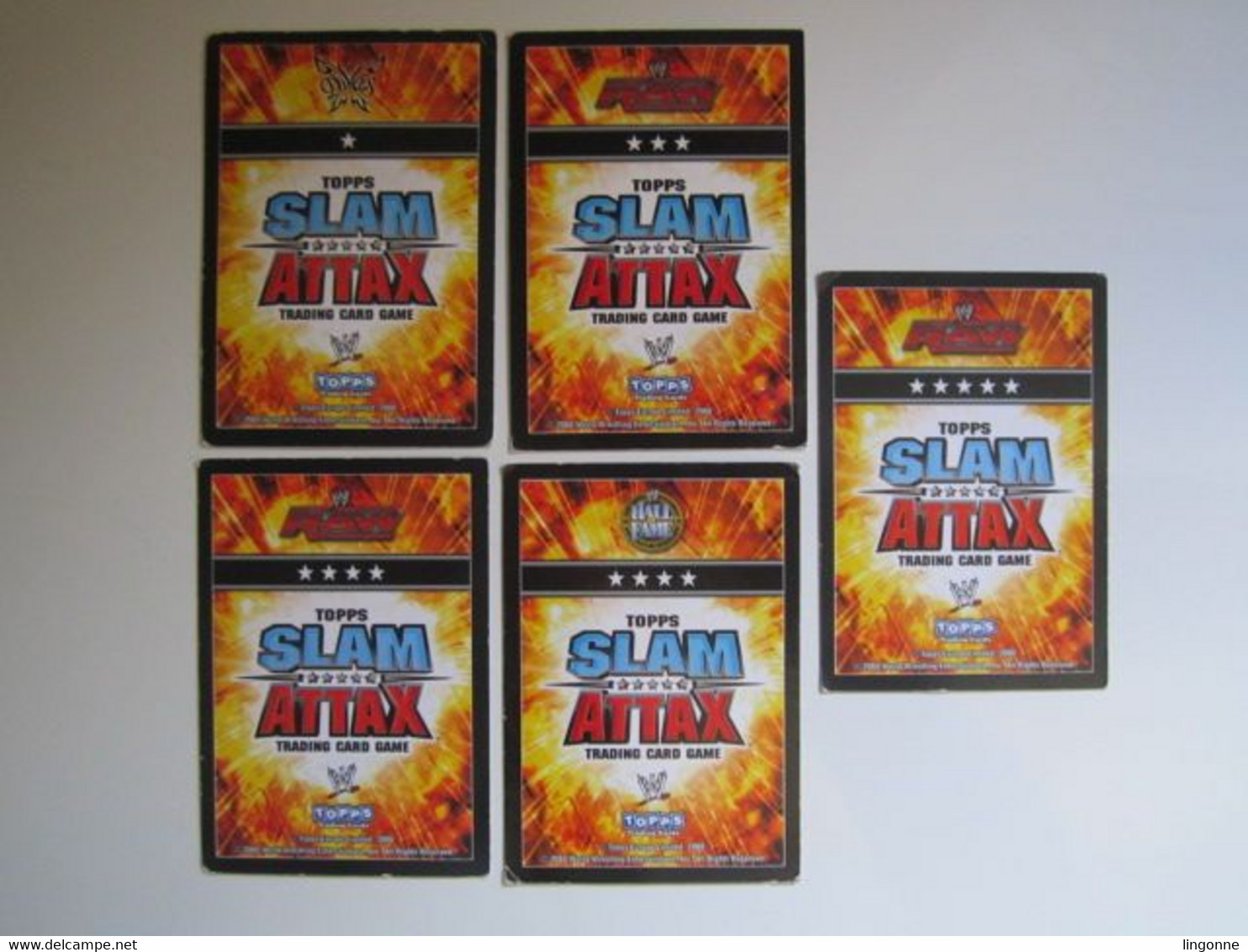 5 Cartes De Catch TOPPS SLAM ATTAX Trading Card Game - Trading-Karten