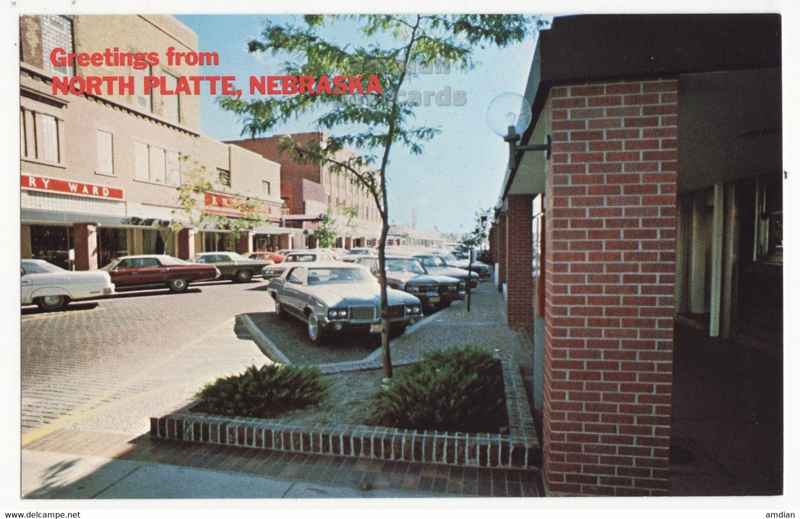 USA Greetings From North Platte, Nebraska - C1960s Town View And Vintage Cars Postcard - North Platte